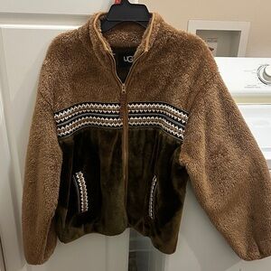 UGG Tan and Brown Fleece Jacket